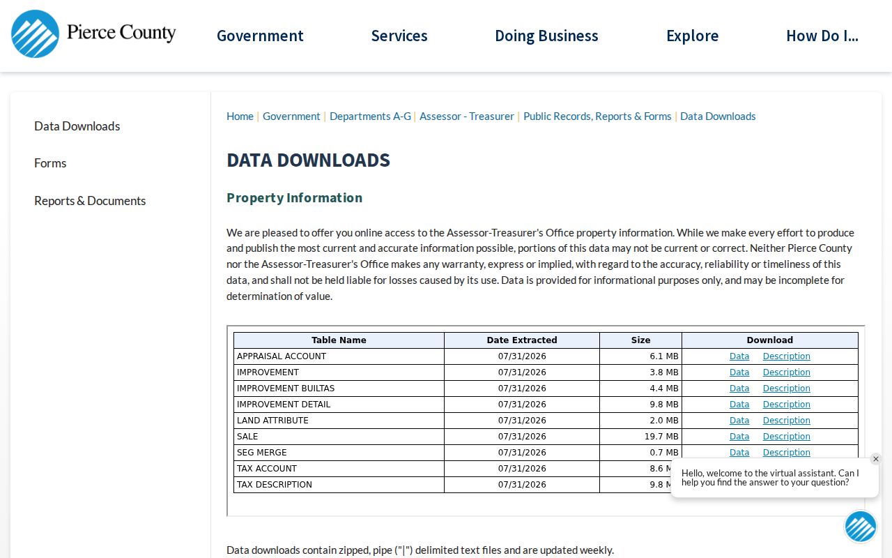 Pierce County public records request routing portal