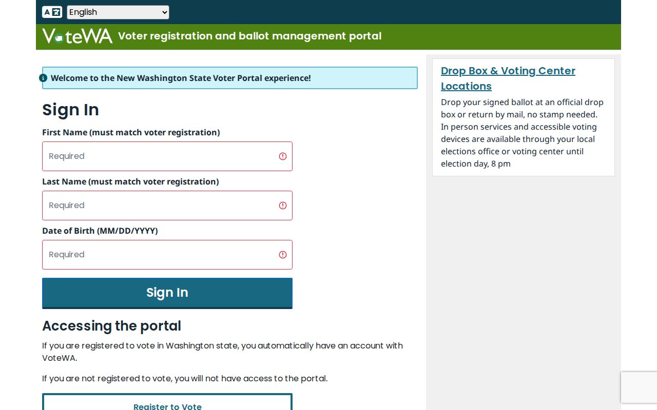 Pierce County voter registration records lookup on VoteWA